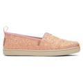 TOMS Kids Youth Pink 's Chunky Glitter Alpargata Shoes, Size 4.5