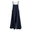 knqrhpse Cargo Pants Women Wide Leg Pants For Women with straps oversize summer bib pants bib overalls romper jumpsuit trousers Plus Size Pants Pants For Women Blue XL