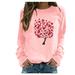 knqrhpse Sweatshirt for Women Plus Size Tops Womens Tops Pullover Printing Blouse Long Tops Women Shirt Sleeve Blouse Hoodies For Women Pink L Graphic Tees Summer Tops
