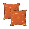 DouZhe Velvet Decorative Throw Pillow Covers Set of 2 Soft Square Cushion Cover with Invisible Zipper Geometric Decorative Retro Tribe Style Printing 16 x16