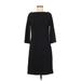 Boston Proper Casual Dress - Shift: Black Solid Dresses - Women's Size Medium