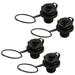 NUOLUX 4PCS Octagonal Inflatable Boat TPU Boston Nozzle 2-in-1 Screw Nozzle for Inflatable Boat Rubber Kayak Tender Raft Mattress Airbed (Black)