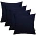 Set Of 4 Indoor / Outdoor Square Throw Pillows Sunbrella Canvas Navy (17 X 17 )