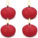 Roofei 4Pcs Floating Candles for Centerpieces 3 Hours 1.7 inch Burning Unscented Classic Floating Candles for Weddings Parties Spa House-Warming Holiday and Home Decorations Red