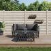 Dcenta 3 Piece Patio Set with Cushions Anthracite Steel