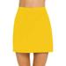 Maxi Skirt Womens Casual Solid Tennis Skirt Yoga Sport Active Skirt Shorts Skirt Yellow