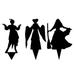 Xiaobai 3Pcs/Set Halloween Witch Silhouette Garden Decoration Metal Craft Iron Art Weather-Resistant Outdoor Courtyard Yard Backyard Lawn Women Shape Ground Insert Stake Ornament