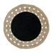 Casavani Handmade Jute Round Rug Geometric Black & Beige Modern Carpet Bedroom & Dining Room Floor Area Mat 12x12 feet