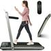 2 in 1 Under Desk Treadmill 2.5HP Folding Electric Treadmill Walking Jogging Machine for Home Office Black