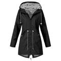 Bangyeer Plus Size Women Rain Jacket Outdoor Zipper Hooded Raincoat Outdoor Rain Coats