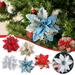 Corashan Christmas Decor Glitter Christmas Flower Artificial Flowers Merry Christmas Decorations Home Xmas Tree Ornaments New Year Gift