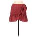 Shein Casual Mini Skirt Mini: Red Polka Dots Bottoms - Women's Size Medium