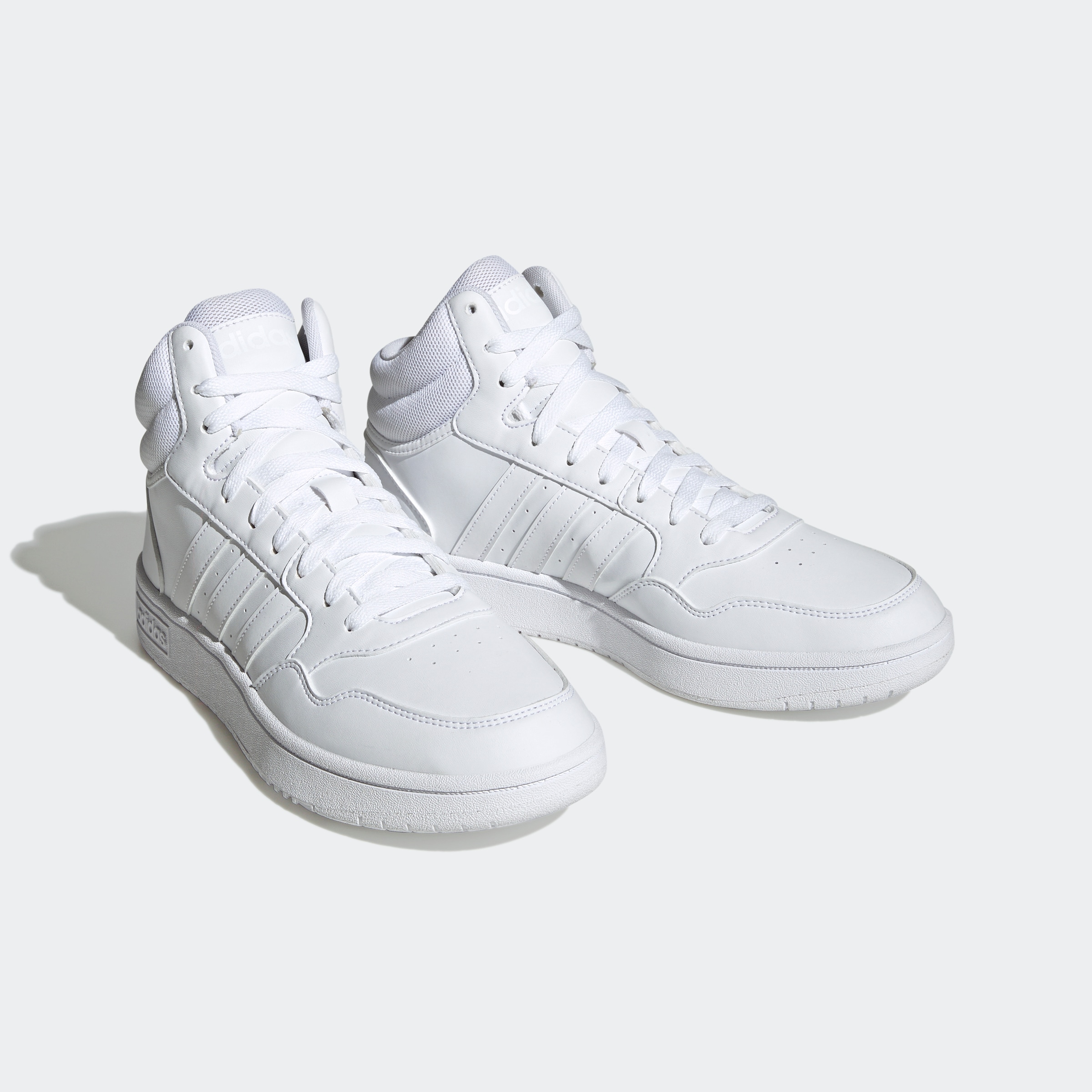 Sneaker ADIDAS SPORTSWEAR "HOOPS 3.0 MID", Herren, Gr. 48, weiß (cloud weiß, cloud weiß, cloud weiß), Synthetik, Textil, Schuhe Sneaker