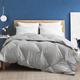 Dafinner Organic Gray Feathers Down Comforter Twin Size | All Season Duvet Insert | 100% Cotton Geometric Quilted Medium Warm Comforter Insert or Stand-Alone Bed Blanket (68x90, Cloud Grey)