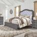 Cottage Creek Savell Panel Bed Wood & Upholstered/ in Brown/Gray | 71 H x 68 W x 85 D in | Wayfair savell-queen-upholstered-panel-bed-composite