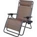 Arlmont & Co. Andreane Folding Zero Gravity Chair Metal in Gray/Brown | 37 H x 24 W x 37 D in | Wayfair F8782EF9DE614CC28FE2821487925F4C