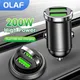 Olaf Mini Pull Ring 200W Dual USB Car Charger Fast Charging Car Phone Charger Adapter For iPhone