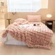 Luxury Soft Faux Fur Throw Blanket Fuzzy Plush Bedspread on the bed plaid sofa cover blankets and