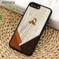 MaiYaCa-Coque de téléphone avec imprimé de renard et d'animaux en bois étui pour iphone SE2020 15