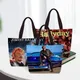 Johnny Hallyday Leinen Handtasche Frauen Tote Tasche Berühmte Sänger Print Mittagessen Tasche