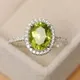 2024 neue olivgrüne Frauen Ring bling bling hochwertige runde Ringe Hochzeitstag Geschenk Schmuck
