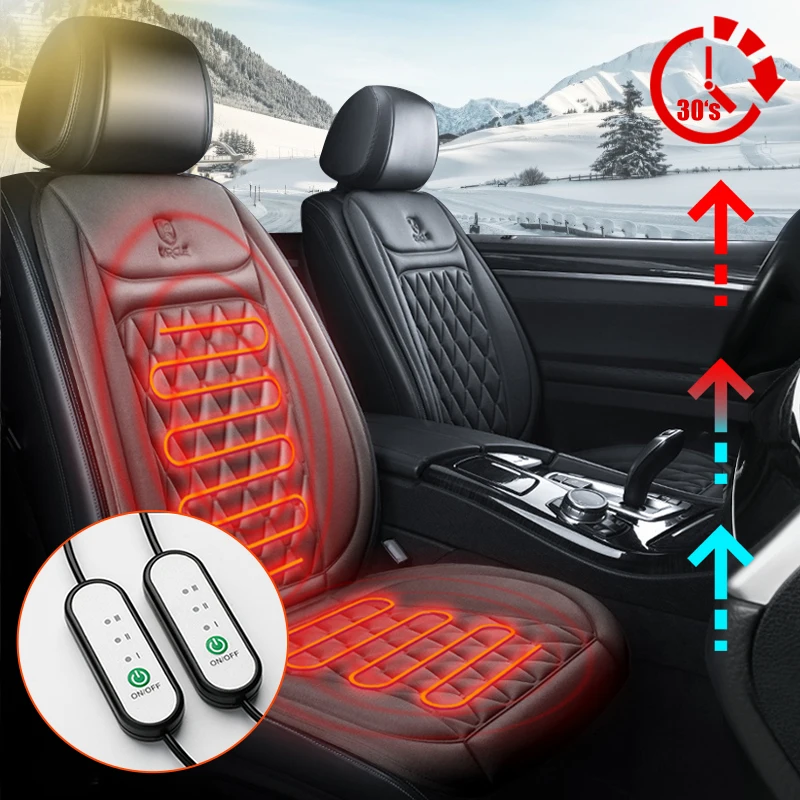 12V Beheizte Auto Sitzkissen Tuch/Flanell Auto Sitz Heizung Winter Wärmer Sitz Heizung Auto Zubehör Heizung Pads set Universal sitzheizung auto Image