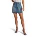 The Sadie Raw Hem High Waist A-line Denim Miniskirt