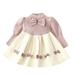 YDOJG Dresses For Girls Toddler Kids Child Baby Long Sleeve Patchwork Bowknot Sweater Princess Dress Outfits For 2-3 Years