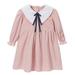 YDOJG Dresses For Girls Toddler Children Kids Baby Long Ruffled Sleeve Bowknot Corduroy Princess Dress Outfits Clothes For 4-5 Years