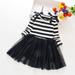Gubotare Toddler Girls Dress Baby Girls Striped Patchwork Tulle Dress Princess Dress Outfits (Black 6-12 Months)