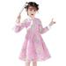 YDOJG Dresses For Girls Toddler Kids Baby Children Fairy Hanfu Dresses For Chinese Calendar New Year Lined Warm Princess Dresses Embroidery Tang Suit Performance s For 6-7 Years