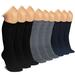 HUGH UGOLI Knee High Socks for Kids Girls Boys & Toddlers Solid Color Long School Uniform Socks Soft Breathable & Bamboo Socks 3-14 Years Old | 9 Pairs | Black/MelangeGray/NavyBlue | 9-11 Years