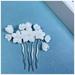 Sparkling Wedding Hair Comb Sweet White Ceramic Flowers Strong Hold Silver Hair Piece for Princess Party Favors Accessories