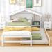 Twin Size House Bed for Kids with Trundle, Bedside Table, and Headboard Storage Space, Perfect for Bedroom or Guest Room