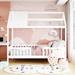 Twin Size House Shaped Canopy Bed with Fence - Solid Wood Slats Support - Adorable Style for Kids' Bedroom Furniture