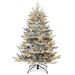 4.5' Flocked Downswept Douglas Fir Full Artificial Tree Clear Lights - 4.5 Foot