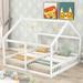 Pine Wood House Platform Beds, Two Shared Beds, Solid Wood Slats, Kids' Furniture (Twin)