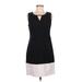 Liz Claiborne Casual Dress - Shift: Black Color Block Dresses - Women's Size 6