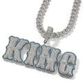 Zounghy Custom Iced Out Letter Pendant Personalised Diamond Name Necklace for Men Custom Hip Hop Initial Necklace with Ice Out Chain/Rope Chain Hip Hop Jewelry for Men Women