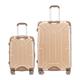 Hadi London Expandable Hard Shell Suitcase Lightweight ABS+PC Luggage Travel Trolley Bag Anti Theft Zipper Carry Ons Set with TSA Lock & 4 Spinner Wheels MLP-04 (Champagne, 2 Piece Set 20" + 28")