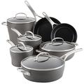 Anolon 81167 Allure Hard Anodized Nonstick Cookware Pots and Pans Set, Aluminum, Dark Gray