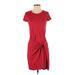 DKNY Casual Dress: Red Solid Dresses - Women's Size X-Small