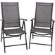 Garden Chairs Set of 2 Adjustable Folding Reclining Dinning Chairs, Comfortable, Patio Chairs Set, Grey - Phivilla