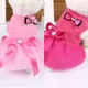 Princess Style Pet Skirts Pink Red Bowknot Dog Dress Clothes For Small Dogs Chihuahua French Bulldog