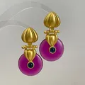 Statement Resin Fashion Metallic Geometric Drop Dangle Earrings Personality New Large Pendientes