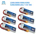 2s 7.4V battery 2200mah 2800mah 3000mah 4200mah 5200mah 6000mah 7.4v 40C lipo battery XT60 Plug For