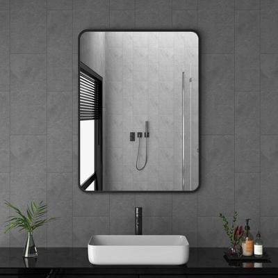 Boromal - Badspiegel 40x60cm Wandspiegel Schwarz Metall Badezimmerspiegel Badzimmer Spiegel bad Image