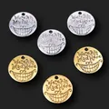 10pcs Silver Plated/Gold Plated We're All Mad Here Movie Tags Pendant DIY Charms Jewelry Crafts