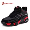 Winter PU Leder Stiefel Männer Turnschuhe Wasserdichte Warme Trekking Arbeit Casual Schuhe Mann Herbst Anti-slip High-top Wandern sport
