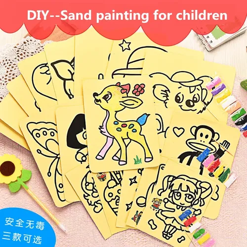 Dubbi sand malerei für kinder diy zeichnung 3 größe spielzeug papier kunst kreative für kinder diy